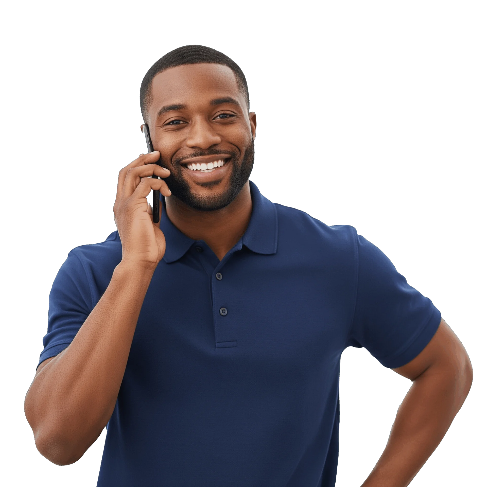 Smartly dressed man on mobile phone