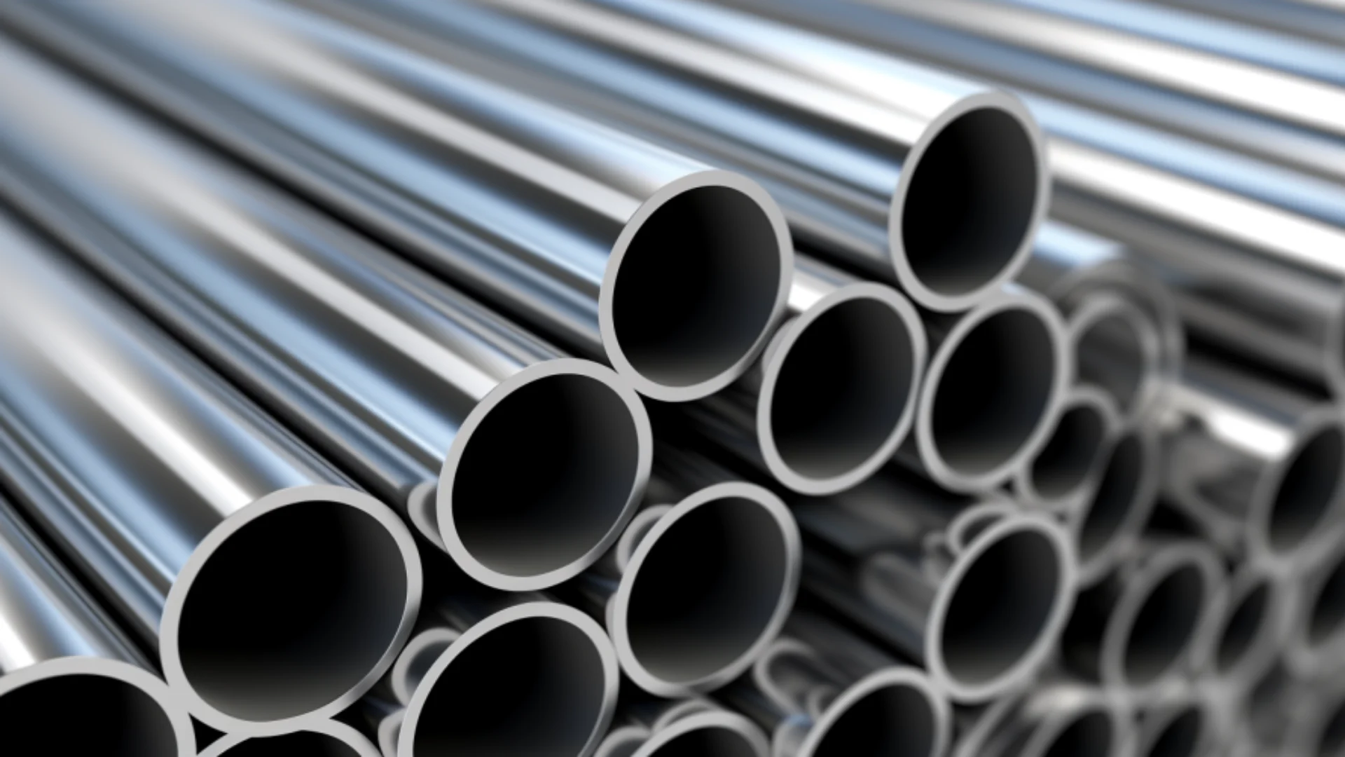 Construction pipes stacked
