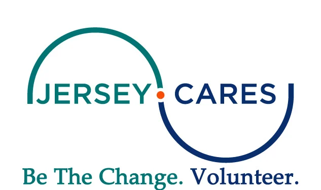 Jersey Cares volunteer organization logo with circular design.