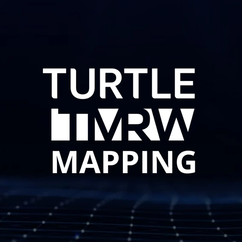 Turtle Company White TMRW Mapping Logo